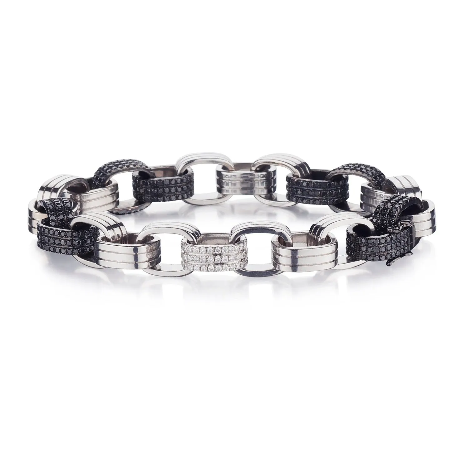 BLACK & WHITE DIAMOND LINK BRACELET