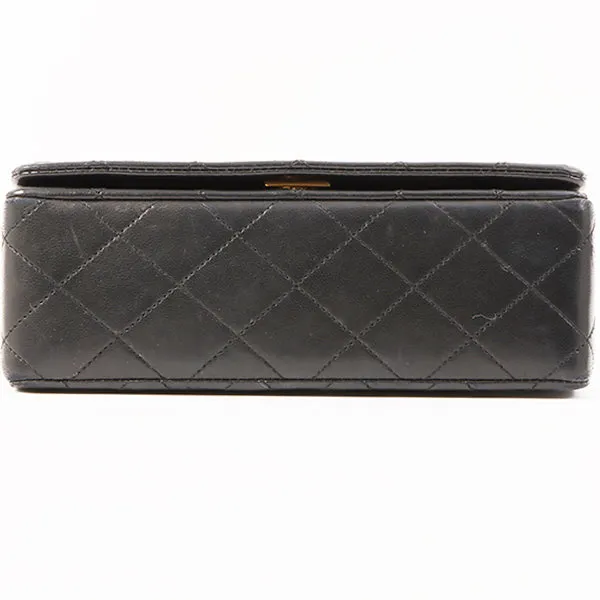 Chanel Around 1990 Made Full Flap Turn-Lock Chain Bag Mini Black