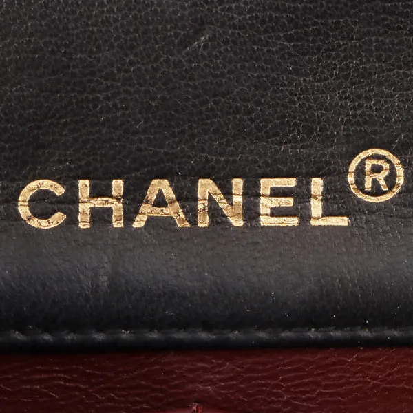 Chanel Around 1990 Made Full Flap Turn-Lock Chain Bag Mini Black