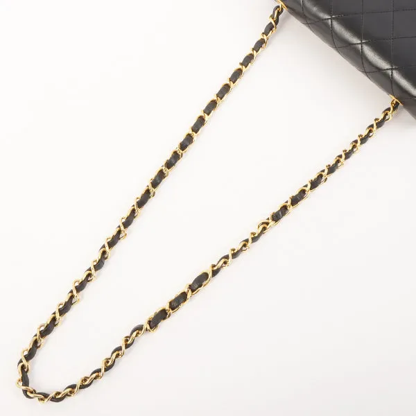 Chanel Around 1990 Made Full Flap Turn-Lock Chain Bag Mini Black