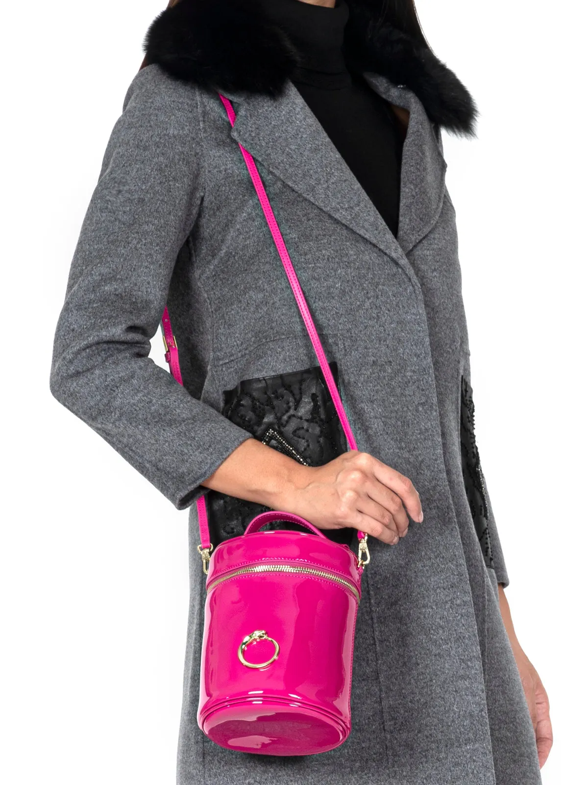 Fuchsia Gold-Toned Signature Bucket Bag 