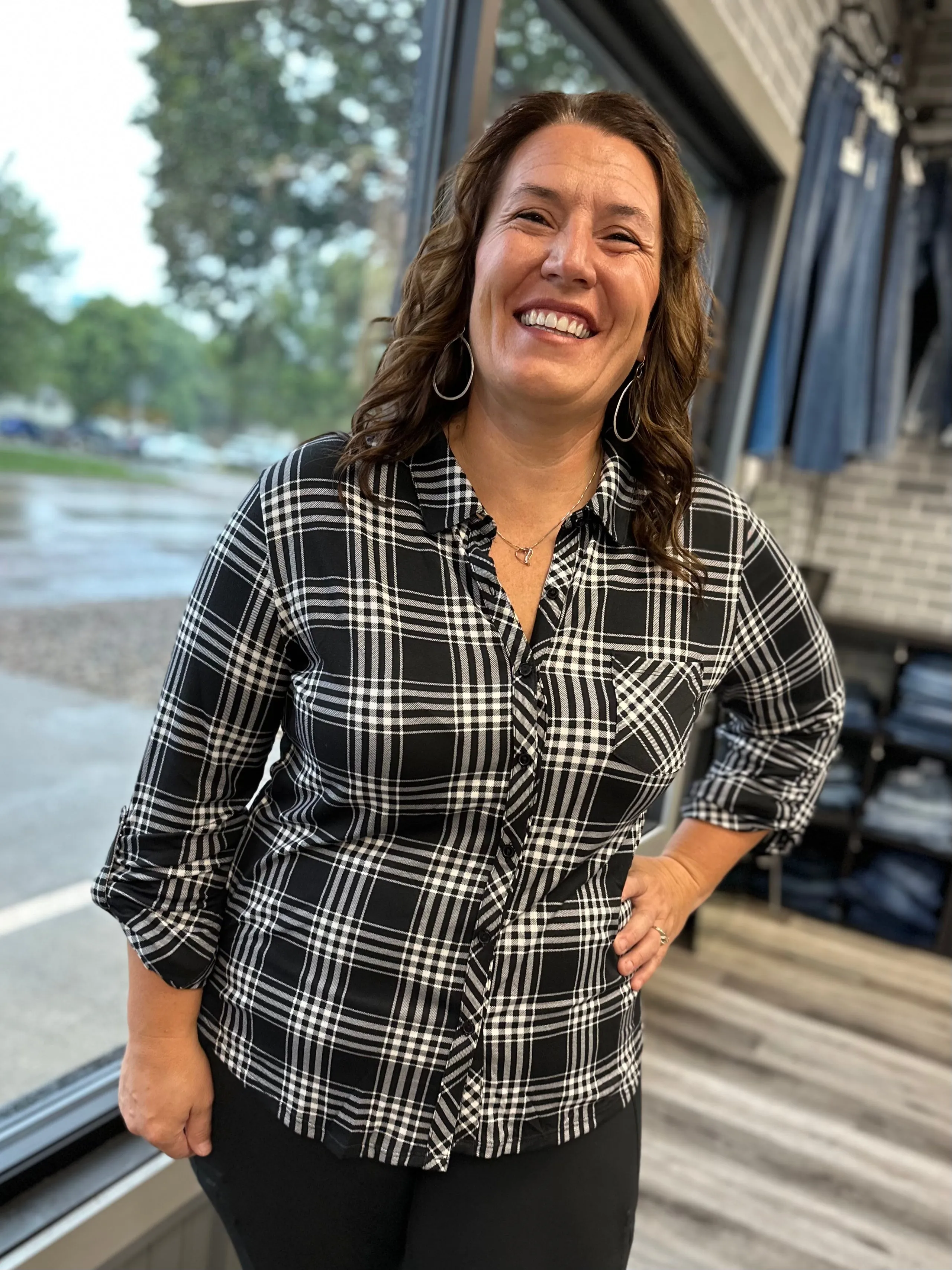 Full Plaid Button Down Flannel (Plus)