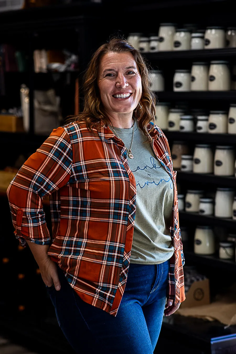 Full Plaid Button Down Flannel (Plus)