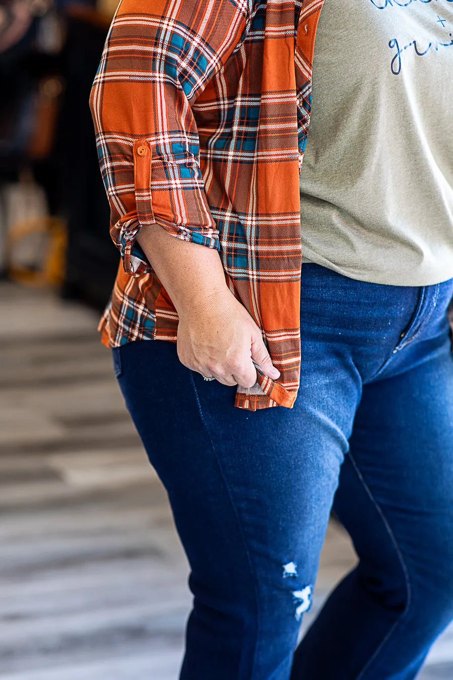 Full Plaid Button Down Flannel (Plus)