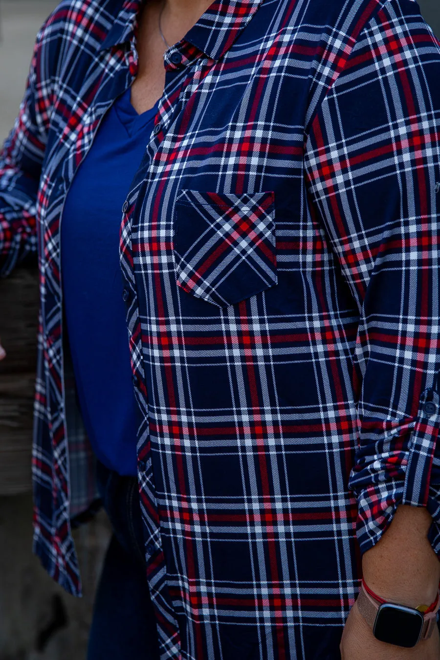 Full Plaid Button Down Flannel (Plus)