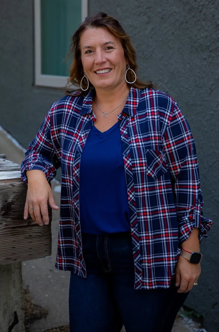 Full Plaid Button Down Flannel (Plus)