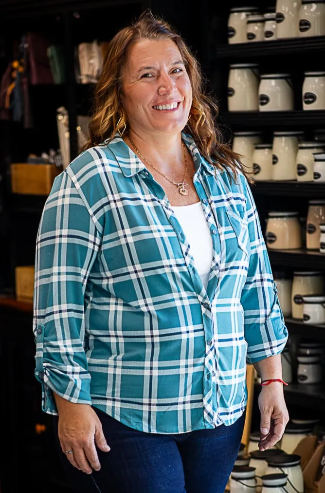 Full Plaid Button Down Flannel (Plus)