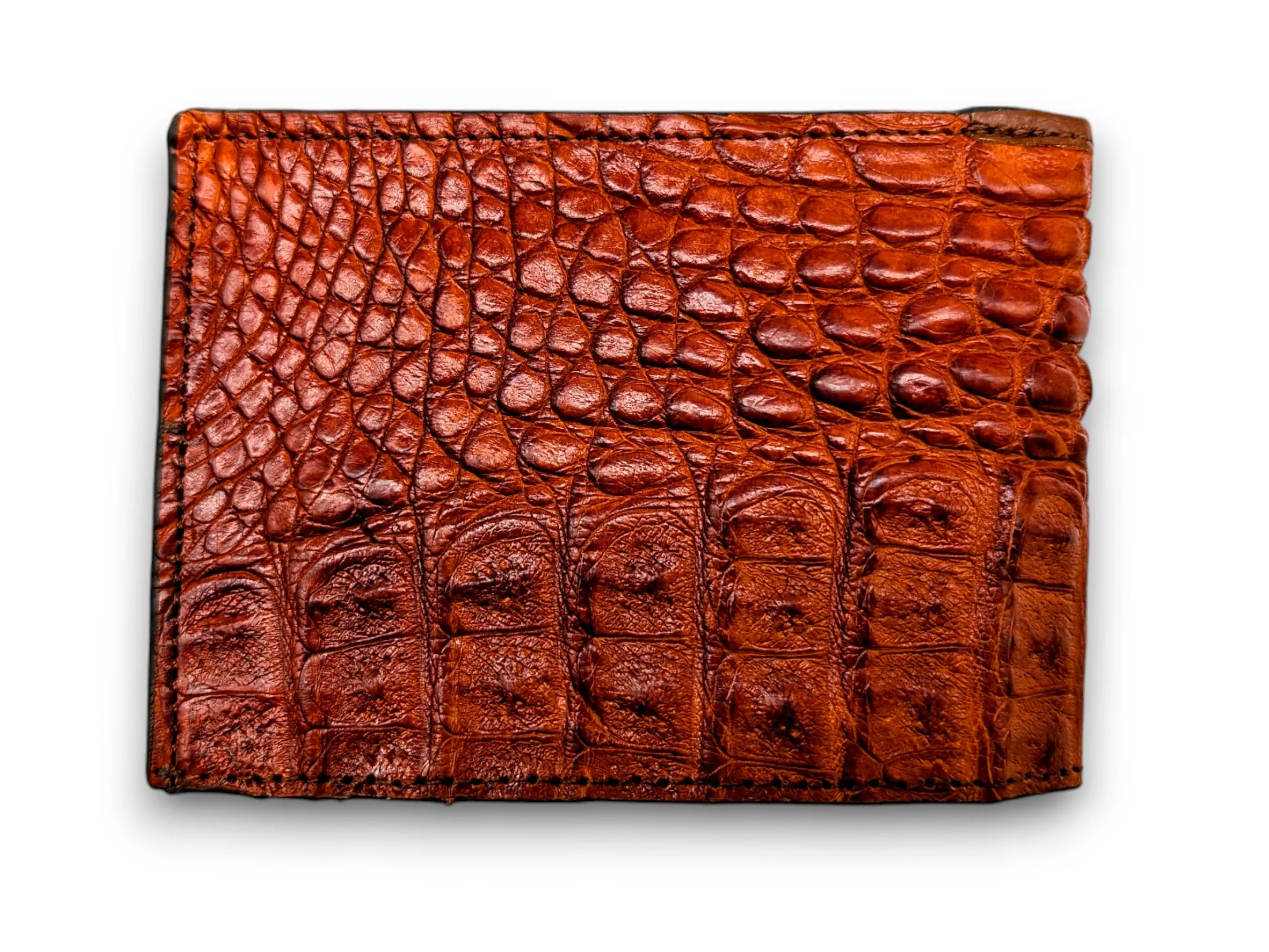 Handmade Alligator Leather Western Bifold Wallet, 4 card slot, Window ID card holder, Handmade Western Cowboy Wallet