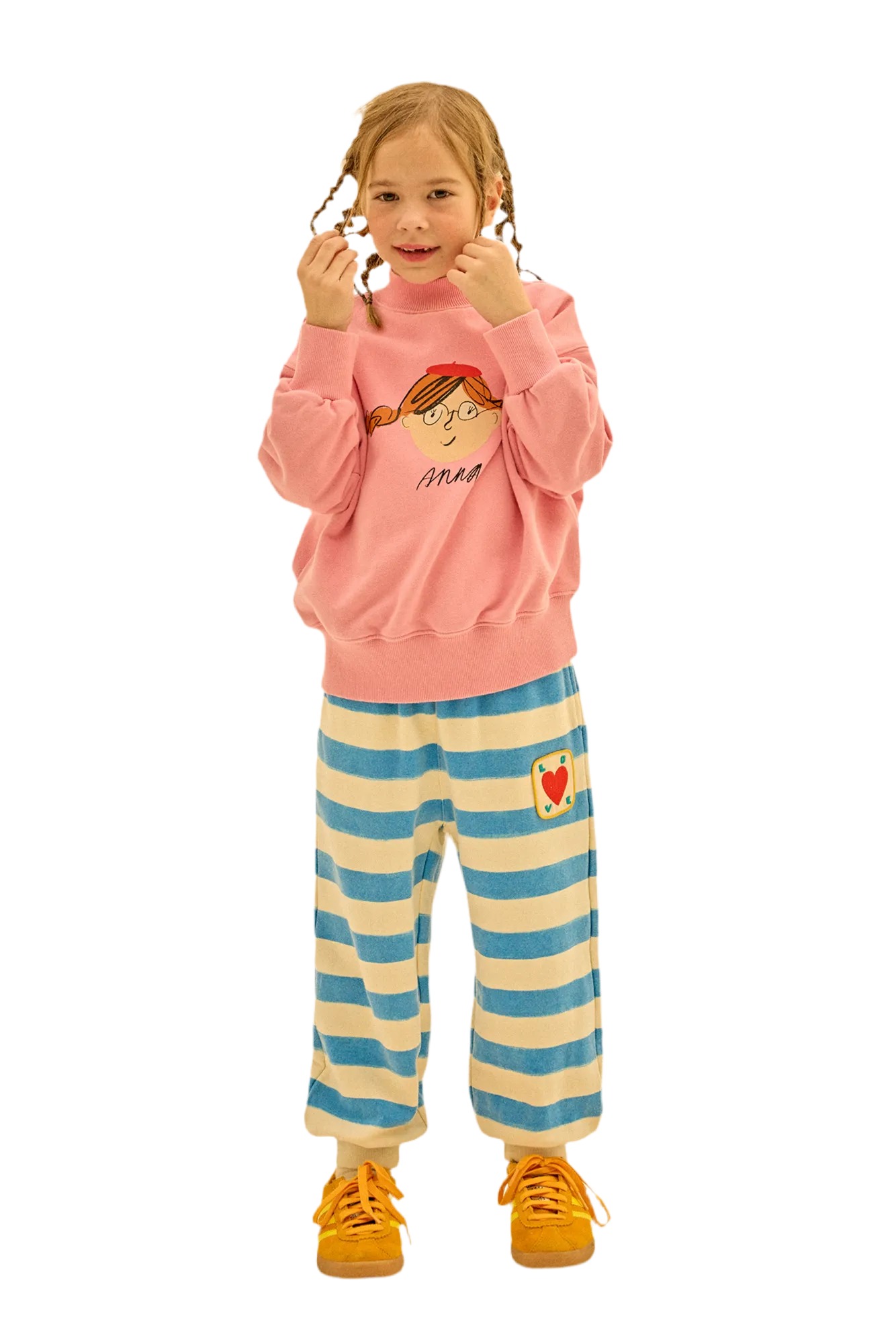 Jelly Mallow Bird Striped Lounge Pants | Blue