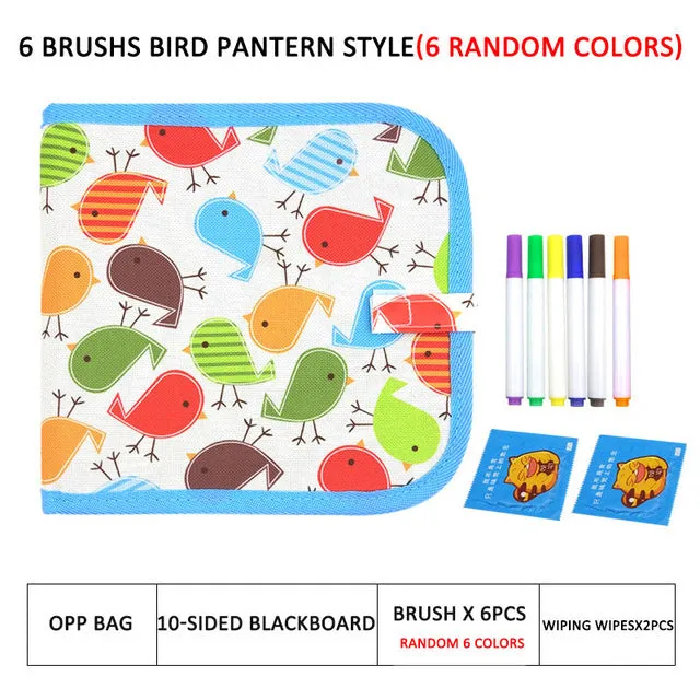 Learning & Education Portable Board Brush Drawing Book DIY Coloring  Blackboard Painting With Water Chalk Wipe Kids Toys