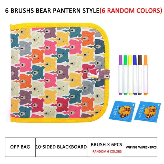 Learning & Education Portable Board Brush Drawing Book DIY Coloring  Blackboard Painting With Water Chalk Wipe Kids Toys