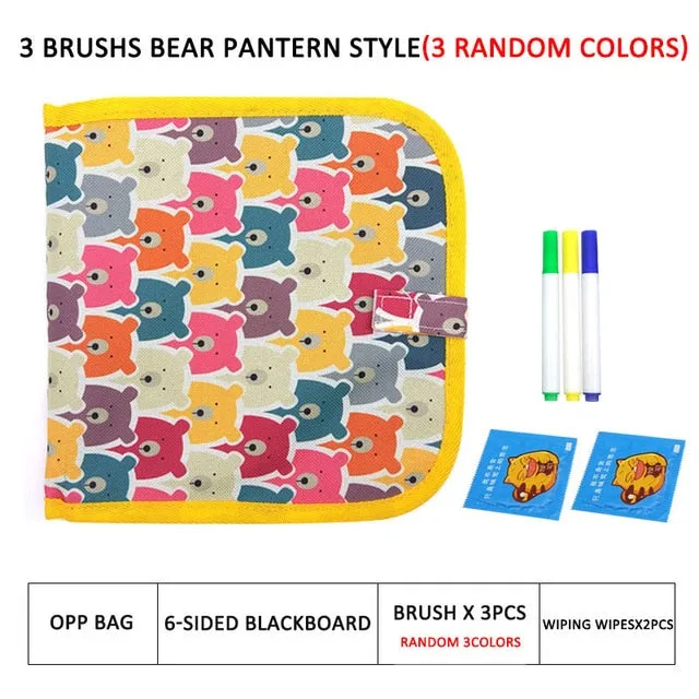 Learning & Education Portable Board Brush Drawing Book DIY Coloring  Blackboard Painting With Water Chalk Wipe Kids Toys