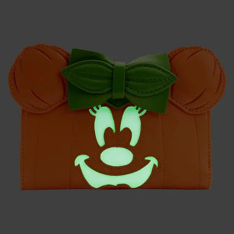 LF Disney Glow Face Pumpkin Minnie Flap Wallet