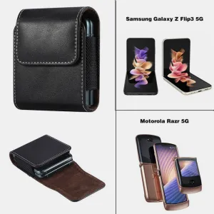 Mini PU Waist Bag EDC Pouch for Samsung Z Flip 3 Moto Razr