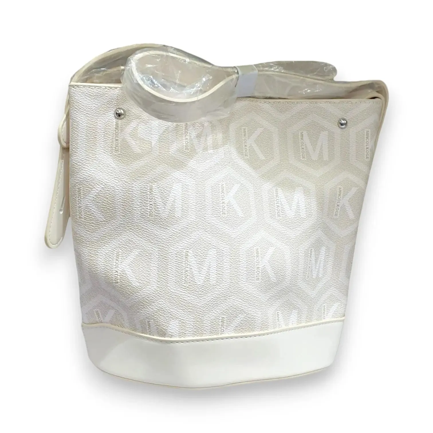 MK Designer Bucket Bag - White Monogram