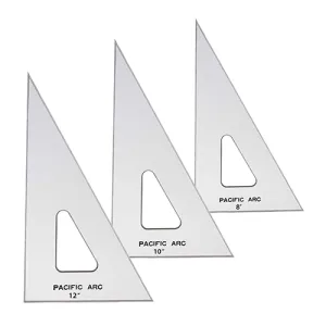 Pacific Arc Acrylic Triangles - 30/60/90 Degree with Inking Edge