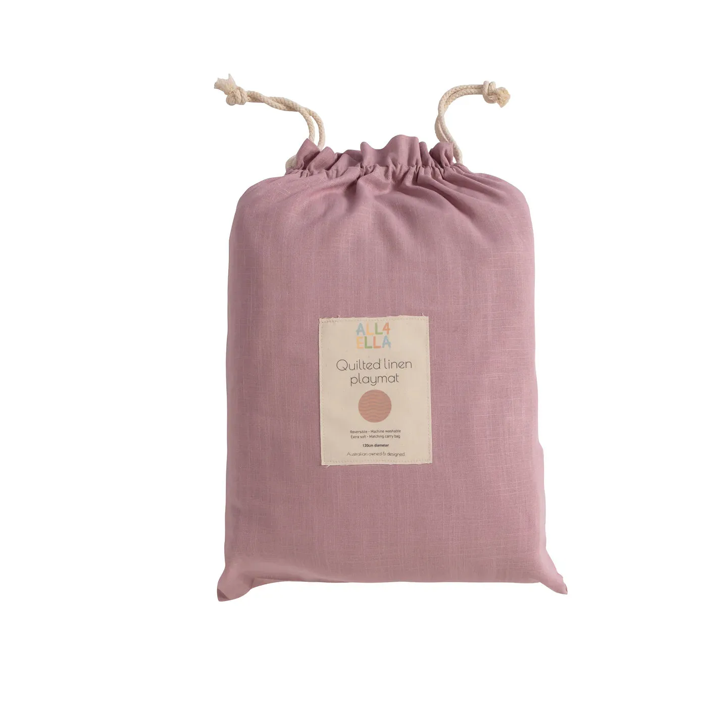 Quilted Reversible linen playmat - Blush Pink