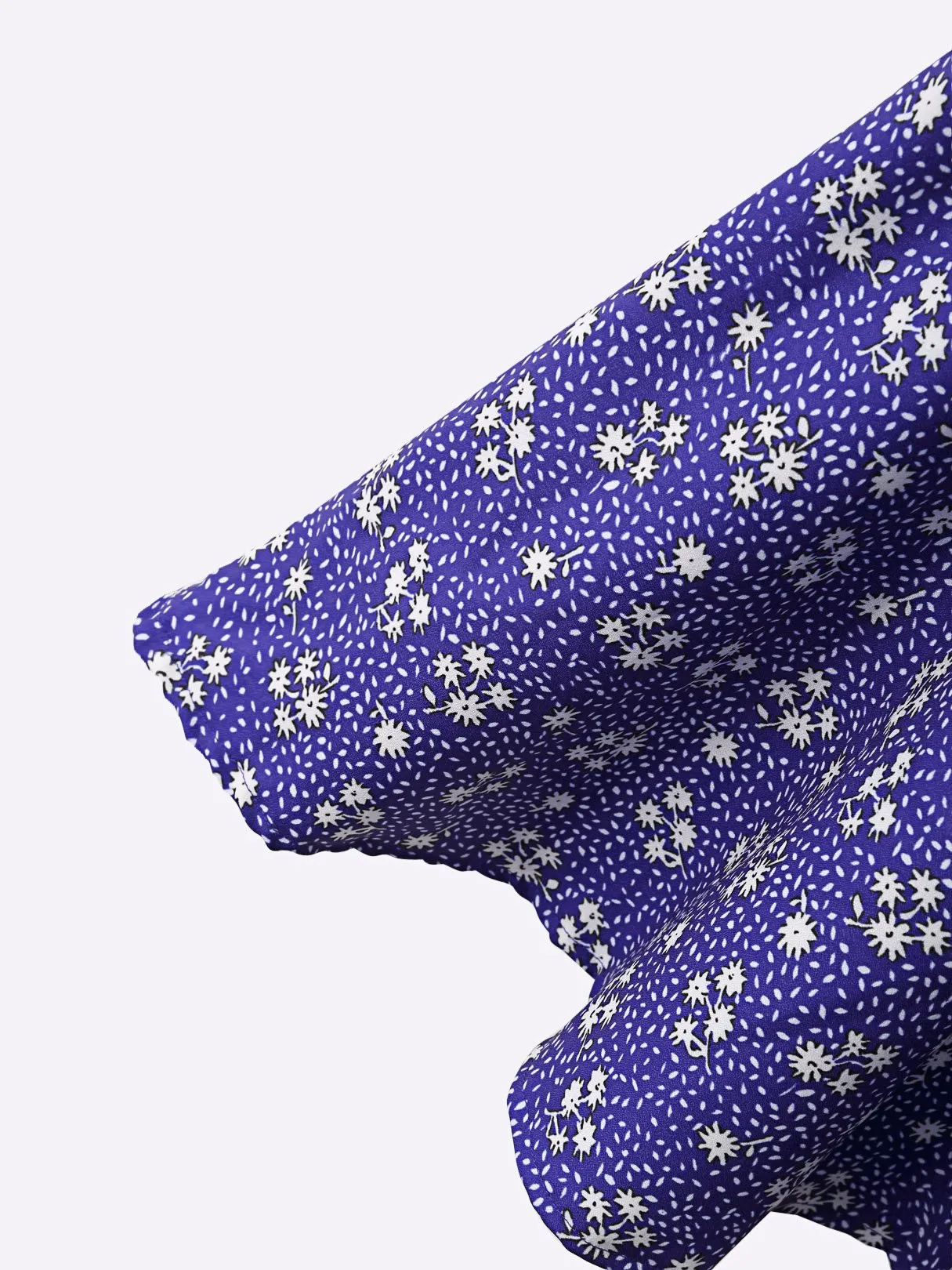 Wholesale Blue V-Neck Sleeveless Floral Print Calico Mini Dress