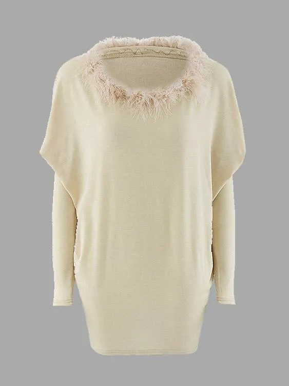Wholesale Scoop Neck Plain Long Sleeve Bodycon Hem Khaki Mini Dress